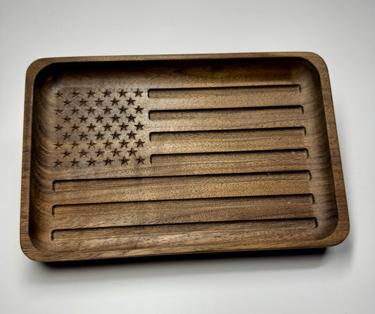 Black Walnut American Flag tray- Small